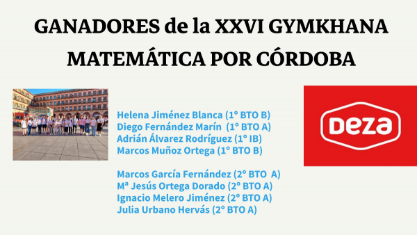 Ganadores XXVI Gymkhana Matemática por Córdoba